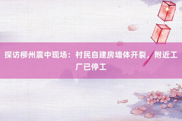 探访柳州震中现场:村民自建房墙体开裂,附近工厂已停工
