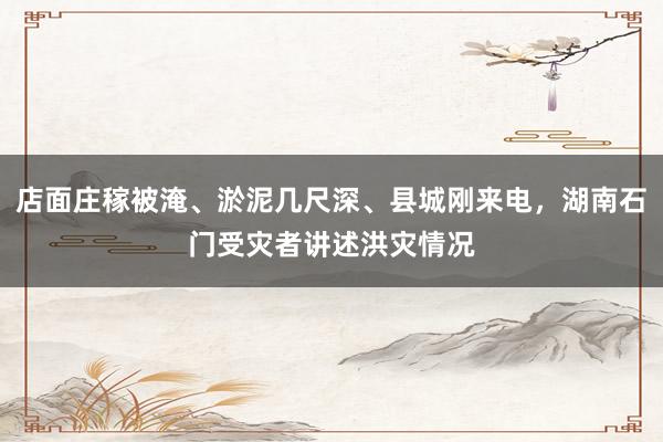 店面庄稼被淹、淤泥几尺深、县城刚来电，湖南石门受灾者讲述洪灾情况
