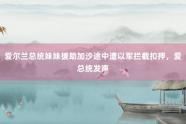 爱尔兰总统妹妹援助加沙途中遭以军拦截扣押，爱总统发声