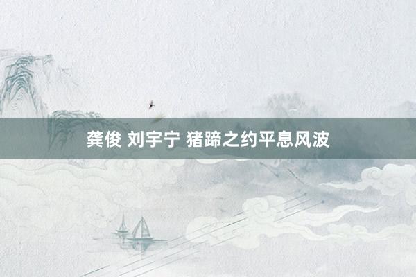龚俊 刘宇宁 猪蹄之约平息风波