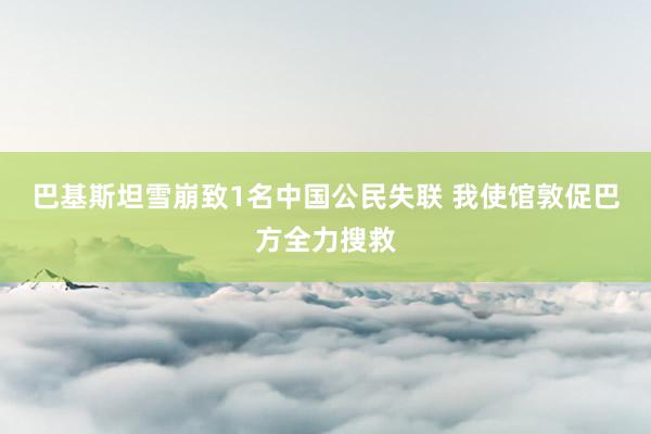 巴基斯坦雪崩致1名中国公民失联 我使馆敦促巴方全力搜救