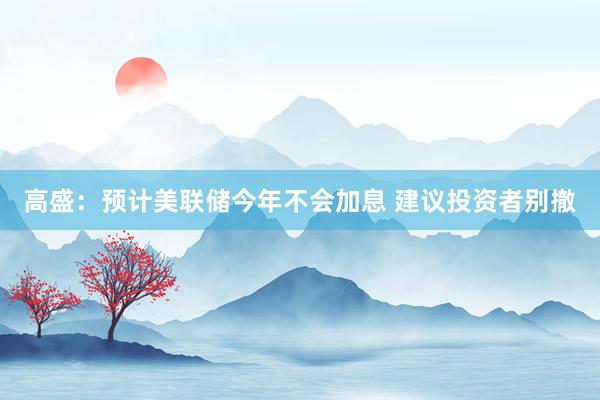 高盛：预计美联储今年不会加息 建议投资者别撤