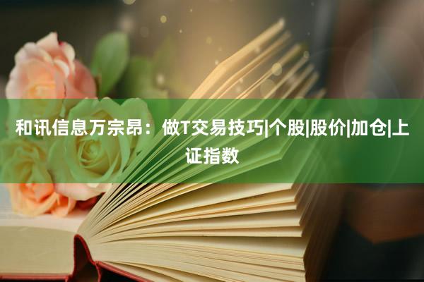和讯信息万宗昂：做T交易技巧|个股|股价|加仓|上证指数