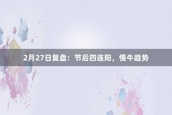 2月27日复盘：节后四连阳，慢牛趋势