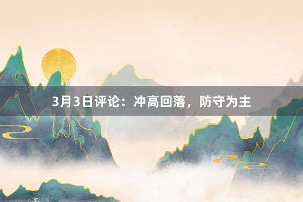 3月3日评论：冲高回落，防守为主