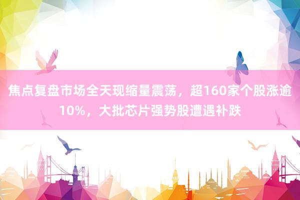 焦点复盘市场全天现缩量震荡，超160家个股涨逾10%，大批芯片强势股遭遇补跌