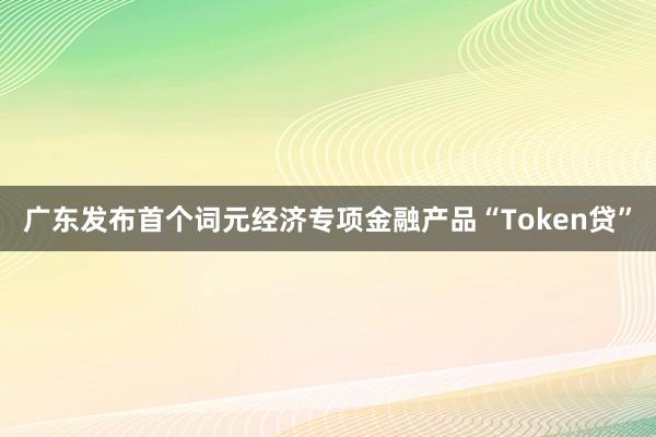 广东发布首个词元经济专项金融产品“Token贷”