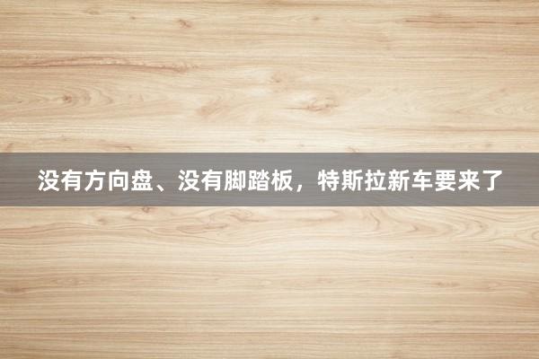 没有方向盘、没有脚踏板，特斯拉新车要来了