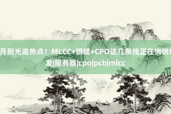 9月别光追热点！MLCC+铜缆+CPO这几条线正在悄悄爆发|服务器|cpo|pcb|mlcc