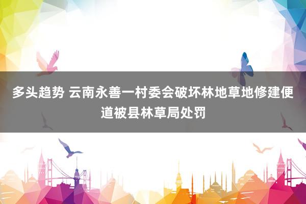 多头趋势 云南永善一村委会破坏林地草地修建便道被县林草局处罚