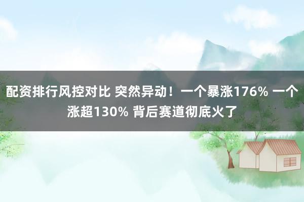 配资排行风控对比 突然异动!一个暴涨176% 一个涨超130% 背后赛道彻底火了