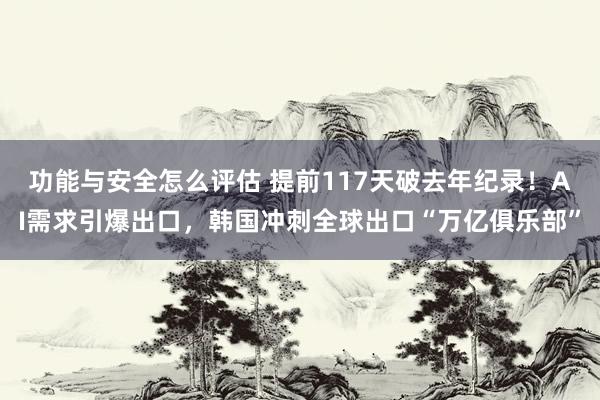 功能与安全怎么评估 提前117天破去年纪录！AI需求引爆出口，韩国冲刺全球出口“万亿俱乐部”