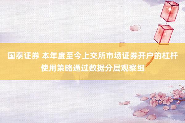 国泰证券 本年度至今上交所市场证券开户的杠杆使用策略通过数据分层观察细