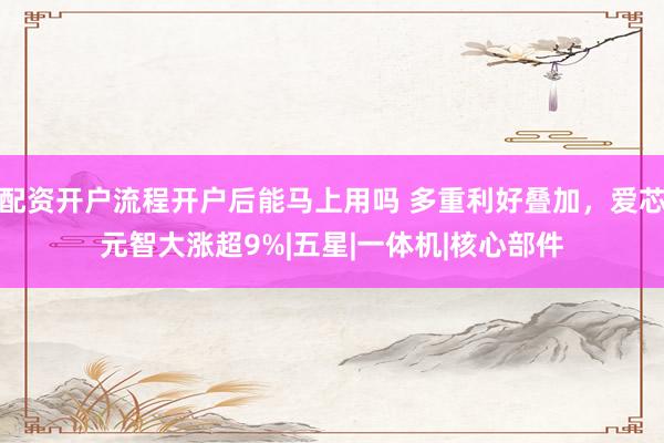 配资开户流程开户后能马上用吗 多重利好叠加，爱芯元智大涨超9%|五星|一体机|核心部件