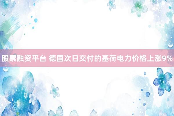 股票融资平台 德国次日交付的基荷电力价格上涨9%